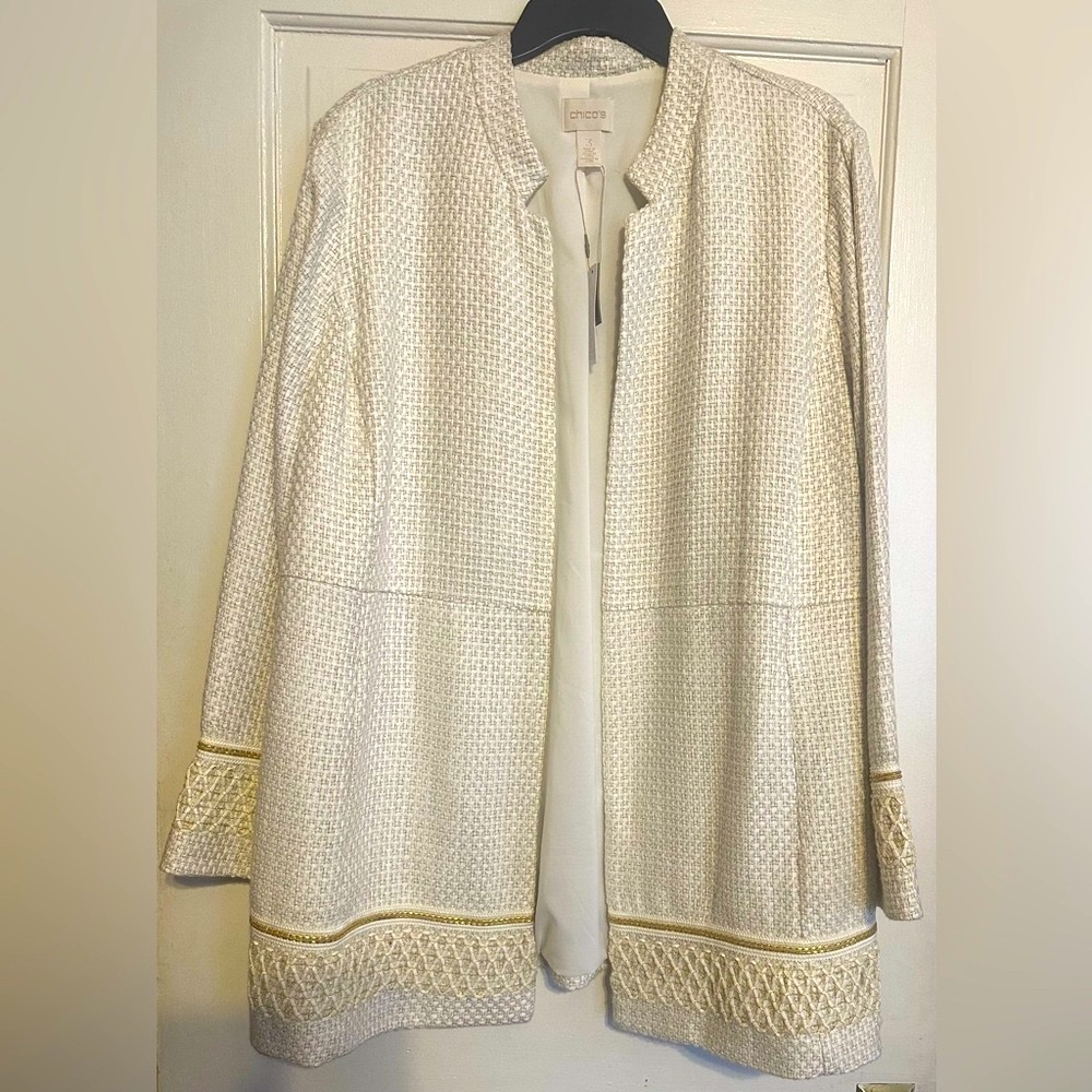 NWT Chico's Textured Cream Blazer